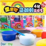 쪼물락 4색 클레이세트x1개 클레이도구 3개