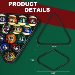 릴리풀 20개 풀볼 당구 액세서리 세트 16개 2볼 풀 큐 스틱 2프레임 테이블 당구공 크리스마스 성인 남성 선물 홈 오피스 엔터테인먼트