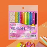 종이나라 무늬색종이 유치원종이접기 홀로그램 펄 양면색종이 25색 100매