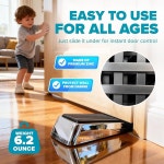 최강의 가정용 헤비 듀티 도어 웨지 크롬 PC 2대 도어용 미끄럼 방지 고무 금속 스톱 목재 타일 카펫 월 프로텍터 2개 작업 1 Pack