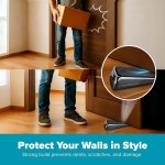 최강의 가정용 헤비 듀티 도어 웨지 크롬 PC 2대 도어용 미끄럼 방지 고무 금속 스톱 목재 타일 카펫 월 프로텍터 2개 작업 1 Pack