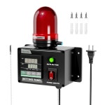 OELFFOW 250V 온도 알람 105dB 통합 사운드 라이트 원키 음소거 버튼 볼륨 조절 노브 온실 농장 창고용 컨트롤러