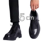 남성 키높이 가죽 정장구두 블랙3cm G5591 265