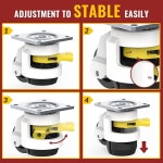 래칫 핸들 디자인이 적용된 홀키 레벨링 캐스터 총 용량 2200파운드 헤비 듀티 산업용 4종 세트 조정 가능한 패드 2200 Lbs Total Capacity