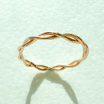 하이엔쥬얼리 엄지손가락 꽈배기 얇은 꼬임 반지 14K옐로우골드 16호