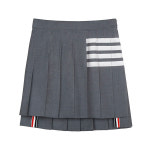 톰브라운 플레인 위브 4-바 플리츠 미니 스커트 FGC402V-06146