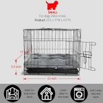미끄럼 방지 상자 패드가 작은 개 침대 세척 가능한 케이지 24 강아지 최대 25파운드 반려동물 수면 베개 24 x 18 다크