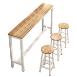 창가 테이블 의자 세트 슬림 긴 좁은 벽 3 창측 무인카페 식탁 커피숍 폭좁은 탕비실 스툴 하이 바 롱테이블 100 30 100 싱글 테이블