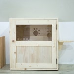 토토 고양이 원목화장실 UV코팅 왼쪽 정면기준 샌딩마감 1개