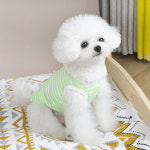 파스텔펫 강아지 줄무늬 민소매 그린 1개 L