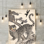 까치 호랑이 민화 호랑이 그림 한국굿즈 전통굿즈 한국전통선물 외국인선물 호작도 포스터액자 액자미포함