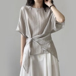 헤레이스 고리 루즈 블라우스 YMSH25SS995