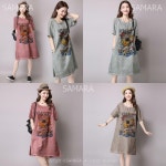 Qterra 롱원피스 원피스 캐쥬얼 루즈핏 린넨스타일 99 라이트레드 H6561