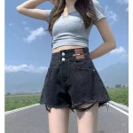 유카 유카 투버튼 하이웨스트 힙업 청반바지 M