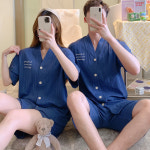 고급 순면 커플 잠옷 여름 가디건 남성 사이즈 G6650