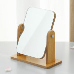 우드 스탠드 거울 각도조절 화장대 탁상거울 탁상 화장 탁상용 미니 거울대 세로형 책상 화장용 사각