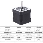 0 9 Nma17 스테퍼 모터 1 68A 35N cm 하이브리드 2상 케이블 MOLEX 커넥터 502578-0400 42BYGH