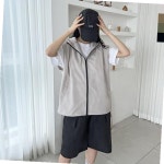 피턴진 오버핏 고프코어 후드 바람막이 조끼 GSSSF1020W