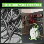 PWACCS 접이식 압력 세척 호스 릴 1 4 x 60피트 헤비 듀티 파워 고압 릴 자동 되감기 벽 바닥 3600 PSI 60FT Hose Reel