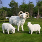 양뗴목장 조형물 양모형 조각상 장식품 정원 데코 상세페이지 참고 머리를 든 양 길이 높이