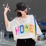 방송댄스 무대복 크롭 공연의상 댄스연습복 츄리닝 흰색 짧은 소매 A