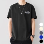 옷자락 남자 레귤러핏 나염 코튼100 라운드넥 반팔 티셔츠