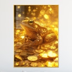 아트블루 행운과 금전운을 부르는 부적 그림 액자 인테리어 액자 1 황금개구리 골드메탈 A2