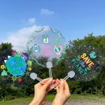 YSEM 지구환경보호 투명 부채 만들기 도안3종제공