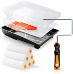 고밀도 폼 페인트 롤러가 장착된 HANJKINZ 12개 6 롤러 키트 라이너가 트레이 벽 문 캐비닛 페인팅용 미니