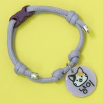 미소펫 가볍고 강아지 고양이 일러스트 인식표 글로시 목걸이 이름표 파스텔보라 1개 소형