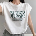 레터링 스트링 크롭 반팔티 심플 데일리 캐주얼 여름