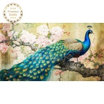잼보석십자수 공작 모란꽃 동양화 비즈 대형 60x40 이미지크기 50x30 cm 1개