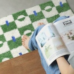 빨아쓰는 푹신한 발매트 침실 현관 러그 월륜 50x80