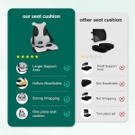 메모리 폼 요추 지지 베개 카시트 쿠션 사무용 의자 원피스 패드 자세 개선 좌골 엉덩이 등 콕시엑스 꼬리뼈 Light