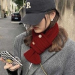 남녀 공용 대학생 겨울 커플 룩 니트 머플러 목도리