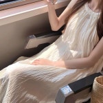 오노마 ONM 꼬임 포인트 여성 홀터넥 민소매 롱 원피스 비치