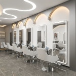 미용실 경대 전신 메이크업 미러 헤어샵 거울 아치형