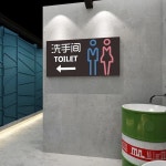 미니멀리스트 공중 화장실 벽 스티커 장식 욕실 방향 플래 카드 방수 1 작은