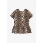 가니 레오파드 오픈백 미니 데님 드레스 Leopard J1444
