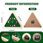 당구 게임룸용 솔리드 우드 프레임 스누커 게임이 포함된 랜드릭 대형 당구장 볼 시계 14 삼각형 당구대 테이블 Round
