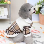 체크 무스탕 자켓 겨울 반려견옷 애견 강아지 강아지옷