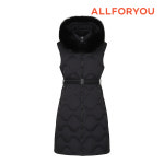 올포유 올포유 여성 폭스퍼 후드 물결 퀼팅 덕다운 롱베스트 AWVEMA171-199 095