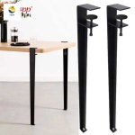프레임 가구부속 책상다리 무타공 다리 테이블 식탁 변형없는보강손꼬임F40높이검정