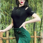 상의 라틴댄스복 라티나 볼룸 의상 스포츠 스팽글 탱고 여성용