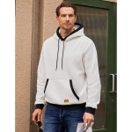 JMIERR 남성용 코튼 캐주얼 후디 스웨트셔츠 긴 소매 드로스트링 플리스 풀오버 포켓 A Small