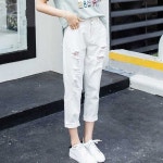 9부청바지 여름 여자 팬츠 디스코바지 청바지