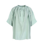 라펠 라펠 소로브 주름 라운드 블라우스 AOMB247