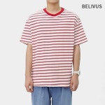 빌리버스 스트라이프 면 오버핏 티셔츠 반팔티 BWV083