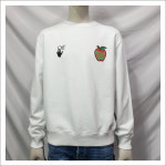 오프화이트 애플 크루넥 맨투맨 OMBA025S21FLE016