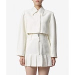 GANNI 가니 슬러브 린넨 크롭 블레이저 재킷 F7879